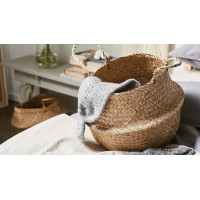Sada BOHO košů z mořské trávy - 3 kusy - přírodní