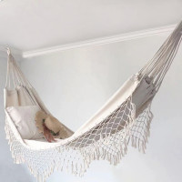 Pletená houpací síť BOHO - ecru