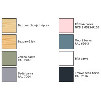 Dětská postel z masivu BOX model 10 - 160x80 cm, bez povrchových úprav