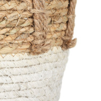 Sada BOHO košů z mořské trávy - 2 kusy - přírodní/bílá