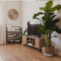 Sada BOHO košů z mořské trávy - 2 kusy - přírodní/bílá