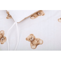 Ochranný mantinel do postýlky 180x30 cm BABYMAM PREMIUM - Medvídek Teddy - bílý/skořicový