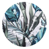 Voděodolný sedací MAXI polštář 100x15 cm do závěsného křesla - exotické listy/šedý