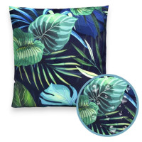 Voděodolný sedací MAXI polštář 100x15 cm do závěsného křesla - monstera/tmavě modrý