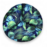 Voděodolný sedací MAXI polštář 100x15 cm do závěsného křesla - monstera/tmavě modrý