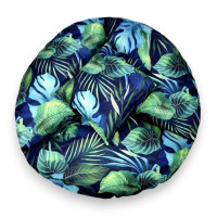 Voděodolný sedací MAXI polštář 100x15 cm do závěsného křesla - monstera/tmavě modrý