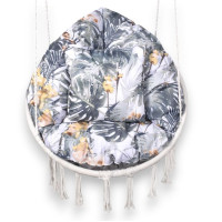 Voděodolný sedací MAXI polštář 100x15 cm do závěsného křesla - orchideje/šedý