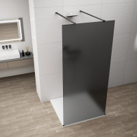 Polysan ESCA BLACK MATT jednodílná sprchová zástěna do prostoru, kouřové matné sklo, 1100 mm ES1411-06