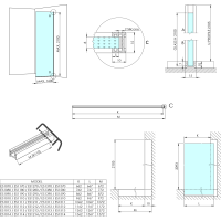 Polysan ARCHITEX BLACK MATT sprchová zástěna 1262mm, matné sklo AXB130MT