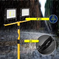 Halogenová LED stavební svítilna na stojanu 2x30W RSL001-30N