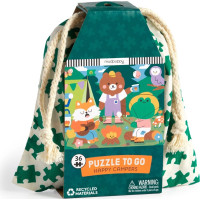 Mudpuppy Puzzle Veselí kempaři v látkovém pytlíku 36 dílků
