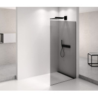 Polysan ARCHITEX BLACK MATT sprchová zástěna 662mm, kouřové sklo AXB70SC