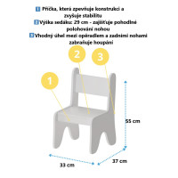 Dětský stolek se šuplíkem a čalouněnou židličkou
