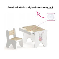 Dětský stolek se šuplíkem a dvěma židličkami - Baletka