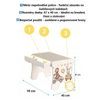Dětský stolek se šuplíkem a židličkou - Hasič a dva pejsci