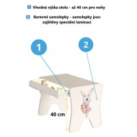 Dětský stolek se šuplíkem a židličkou - Hasič a dva pejsci