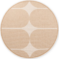 Kusový koberec Duet Bowen Beige/White kruh - na ven i na doma