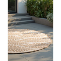 Kusový koberec Duet Liora Beige/White kruh - na ven i na doma