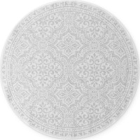 Kusový koberec Duet Rosel White/Gray kruh - na ven i na doma