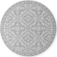 Kusový koberec Duet Rosel White/Gray kruh - na ven i na doma
