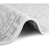 Kusový koberec Duet Rosel White/Gray kruh - na ven i na doma