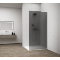 Polysan ESCA CHROME jednodílná sprchová zástěna k instalaci ke stěně, kouřové matné sklo, 900 mm ES1490-01