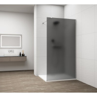 Polysan ESCA CHROME jednodílná sprchová zástěna k instalaci ke stěně, kouřové matné sklo, 1100 mm ES1411-01