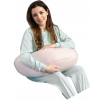 Kojicí polštář BABYMAM PREMIUM - Bílé tečky na růžové
