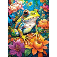 CHERRY PAZZI Puzzle Květinová žába 1000 dílků
