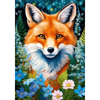 CHERRY PAZZI Puzzle Liška v květinách 1000 dílků