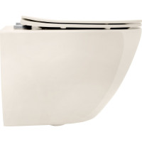 Závěsné WC Rea CARLO mini RIMLESS + Duroplast sedátko flat - ecru