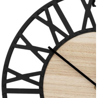 Nástěnné hodiny Loft kulaté 35 cm - kov/dřevo