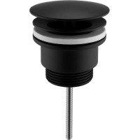 Sapho Umyvadlová výpust 5/4“, neuzavíratelná, velká zátka, 5-65mm, černá mat CV3004B