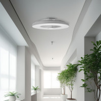 Stropní LED svítidlo s ventilátorem na dálkové ovládání - bílé