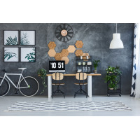 Nástěnné hodiny Loft kulaté 35 cm - kov/dřevo