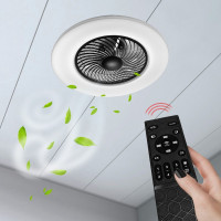 Stropní LED svítidlo s ventilátorem na dálkové ovládání - černé