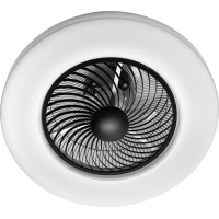 Stropní LED svítidlo s ventilátorem na dálkové ovládání - černé