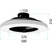 Stropní LED svítidlo s ventilátorem na dálkové ovládání - černé