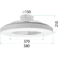 Stropní LED svítidlo s ventilátorem na dálkové ovládání - bílé