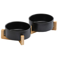 Keramické misky pro psy/kočky/zvířata - 2x500 ml - černé