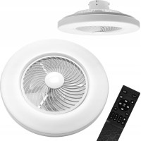 Stropní LED svítidlo s ventilátorem na dálkové ovládání - bílé