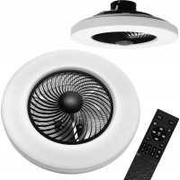 Stropní LED svítidlo s ventilátorem na dálkové ovládání - černé