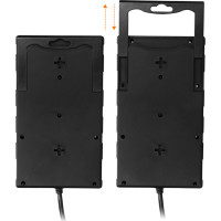 Solight přepěťová ochrana, 8z, USB A+CA, 2m, černá
