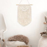 Závěsná dekorace macramé BOHO - ecru