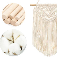 Závěsná dekorace macramé BOHO - ecru