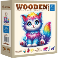 WOODEN CITY Dřevěné puzzle Barevné kotě 75 dílků