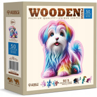 WOODEN CITY Dřevěné puzzle Veselé štěně 50 dílků WOODEN CITY Dřevěné puzzle Veselé štěně 50 dílků