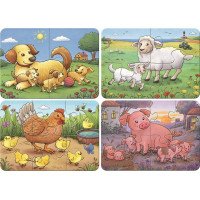 RAVENSBURGER Moje první puzzle Zvířecí rodinky na farmě 4v1 (2,4,6,8 dílků)