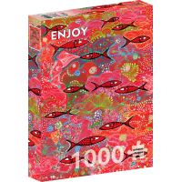 ENJOY Puzzle Hluboká červená 1000 dílků