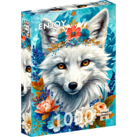 ENJOY Puzzle Rozkvetlá sněžná liška 1000 dílků